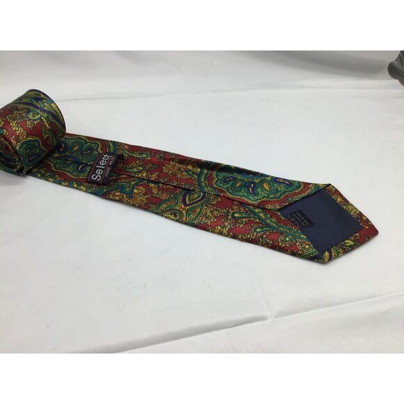 Select Handmade Paisley Necktie Multicolored Formal Business Office Church - Picture 2 of 4